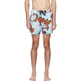 Paul Smith Paul Smith Blue 'Shadow Floral' Swim Shorts