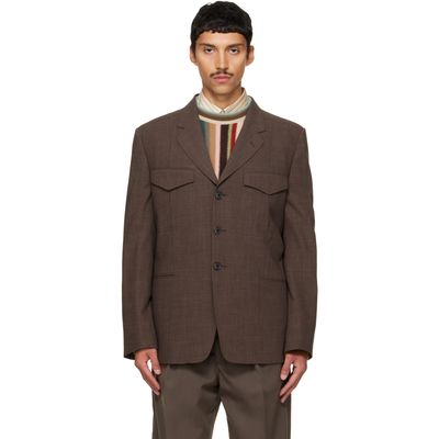 Paul Smith Paul Smith Brown Crêpe Four-Pocket Blazer