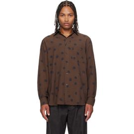 Paul Smith Paul Smith Brown Shadow Polka Viscose-Wool Shirt