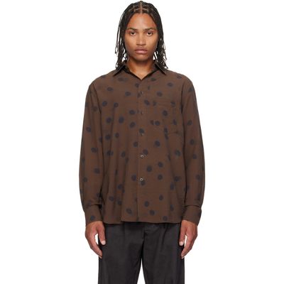 Paul Smith Paul Smith Brown Shadow Polka Viscose-Wool Shirt