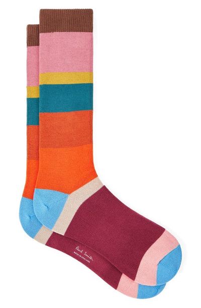 Paul Smith Paul Smith Colorblock Cotton Blend Dress Socks