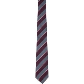 Paul Smith Paul Smith Gray & Burgundy Block Stripe Tie