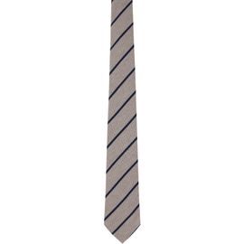 Paul Smith Paul Smith Gray Wool-Silk Spaced Stripe Tie