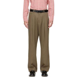 Paul Smith Paul Smith Khaki Relaxed-fit Pleated Lyocell Trousers