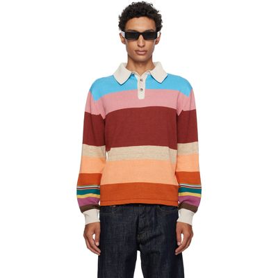 Paul Smith Paul Smith Multicolor Cotton-Linen Bold Stripe Rugby Polo