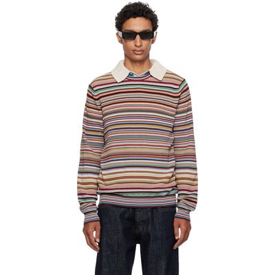 Paul Smith Paul Smith Multicolor 'Signature Stripe' Textured-Cotton Sweater
