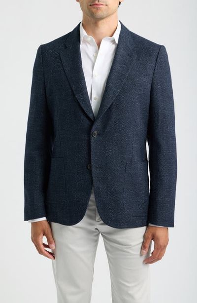 Paul Smith Paul Smith Navy Slub Wool & Cotton Blend Sport Coat
