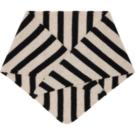 Paul Smith Paul Smith Off-White & Black Lambswool Stripe Neckerchief Scarf