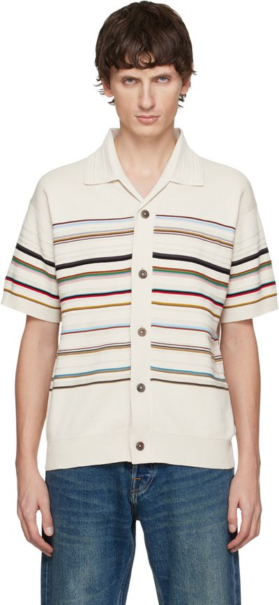 Paul Smith Paul Smith Off-White 'Signature Stripe' Short-Sleeve Shirt