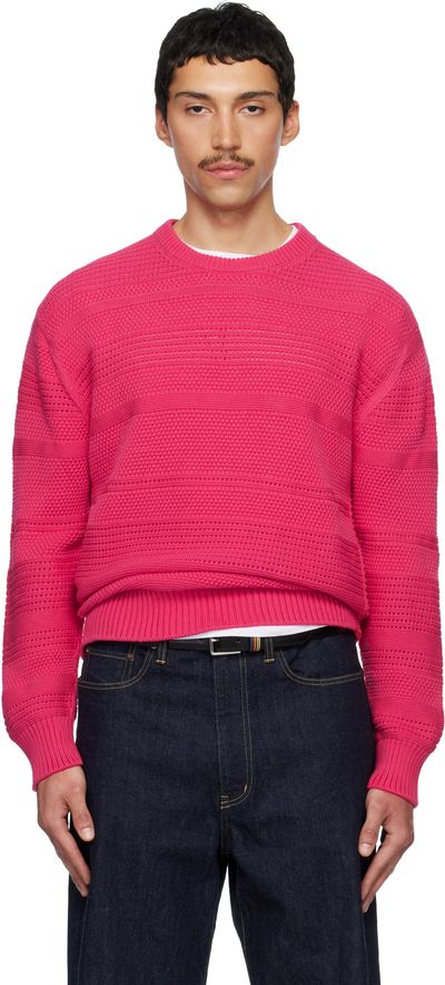 Paul Smith Paul Smith Pink Textured Cotton Sweater