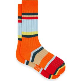 Paul Smith Paul Smith Stripe Rib Cotton Blend Dress Socks