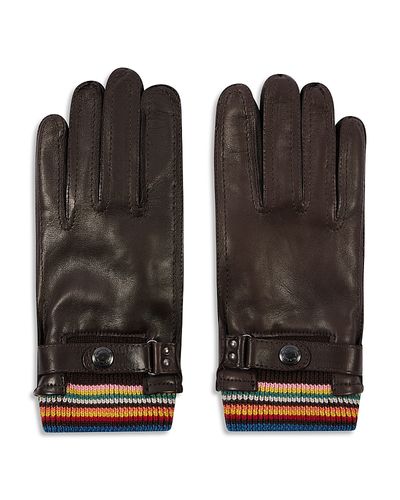 Paul Smith Paul Smith Striped Cuff Gloves