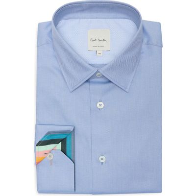 Paul Smith Paul Smith Tailored Fit Textured Cotton Dress Shirt