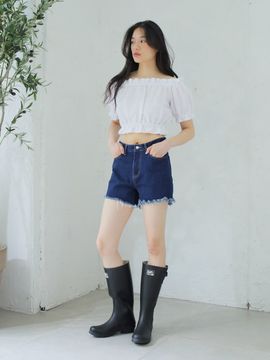 PAUL&ALICE High Rise Denim Shorts