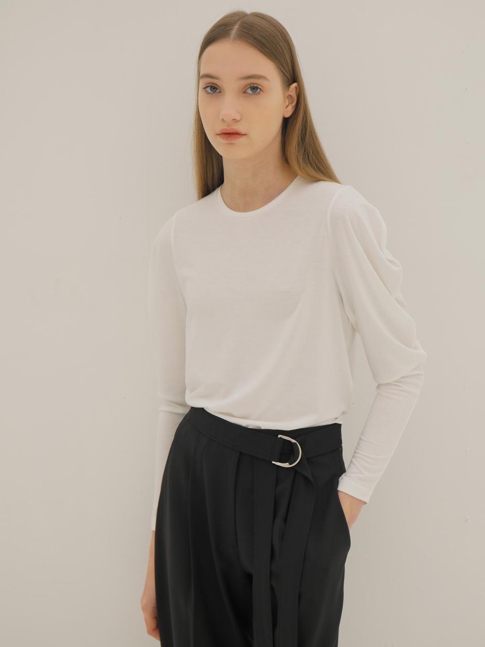 PAUL&ALICE Long Balloon Sleeve Round Neck Tee