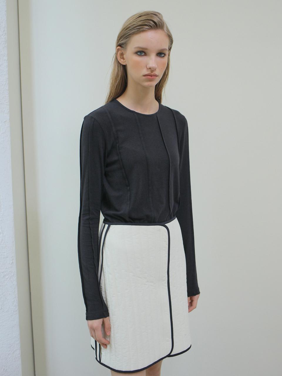 PAUL&ALICE Quilted Zip-Up Skirt