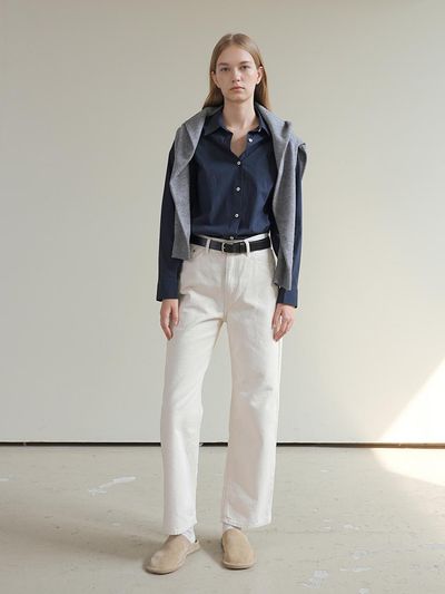 PAUL&ALICE STRAIGHT DENIM PANTS / ECRU