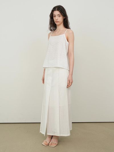 PAUL&ALICE Vented Maxi Skirt [White]