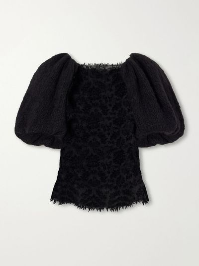 PAULINE DUJANCOURT Laia lace-trimmed knitted blouse