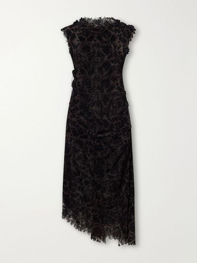PAULINE DUJANCOURT Najia asymmetric lace midi dress