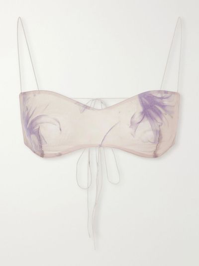 PAULINE DUJANCOURT Poppy floral-print organza bra