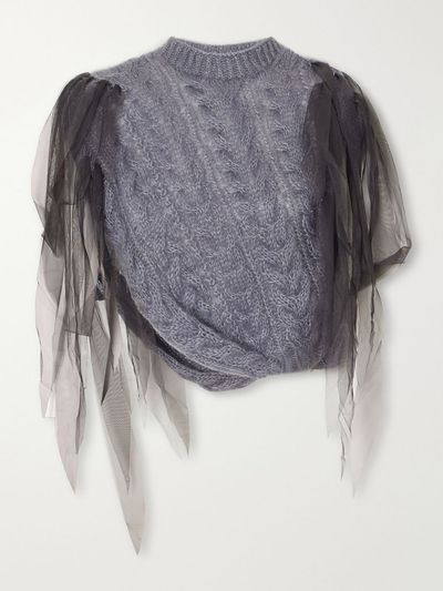 PAULINE DUJANCOURT Winnie chiffon-trimmed wool-blend sweater
