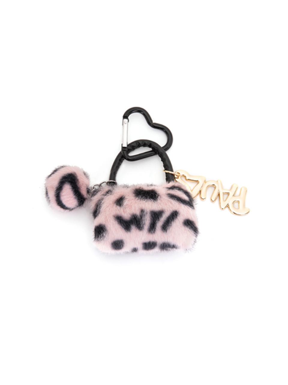 Paul's Boutique Leopard Mini Leather Bag Key Ring [PINK]