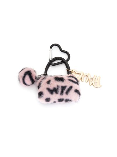 Paul's Boutique Leopard Mini Leather Bag Key Ring [PINK]