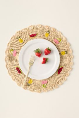 Payton James Fruit Salad Raffia Placemat