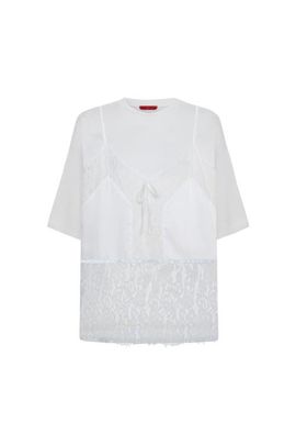PCFG PCFG Daydreamers Mini T Shirt Dress With Lace And Satin Details