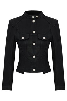 PCFG PCFG Pure Cotton Shiny Coated Women Denim Jacket