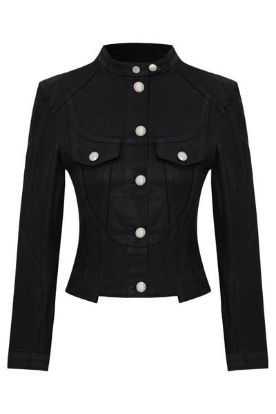 PCFG PCFG Pure Cotton Shiny Coated Women Denim Jacket