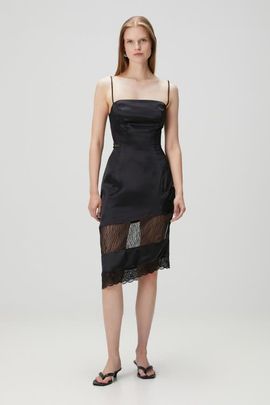 PCFG PCFG Pure Silk Women Black Dress 