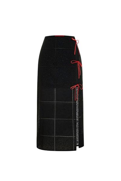 PCFG PCFG The Broderie Anglaise Edit Embroidered Slit Maxi Skirt