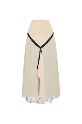 PCFG PCFG The Party Edit Slit Lace Panel Maxi Skirt