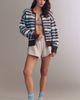PE Nation Fuzzy Knit Stripe Cardigan - 3