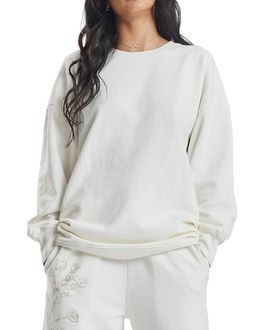Peachaus Peachaus Salix Blossom-Embroidered Ethical-Cotton Sweatshirt