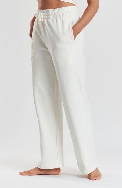 PEACHAUS PEACHAUS Sitka Blossom-Embroidered Ethical-Cotton Joggers
