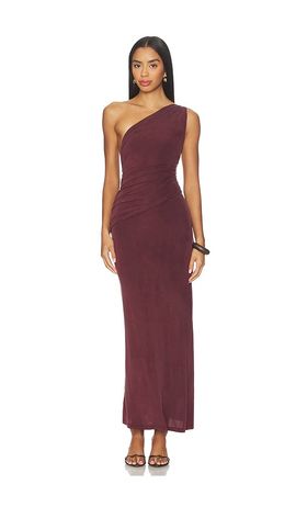 Peachy Den Peachy Den Amelia One Shoulder Maxi Dress