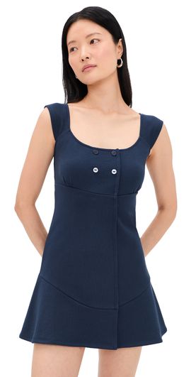 Peachy Den Peachy Den Joni Button Dress Navy