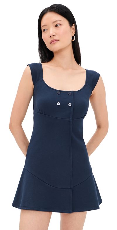 Peachy Den Joni Button Dress Navy