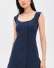 Peachy Den Peachy Den Joni Button Dress Navy - 2