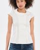 Peachy Den Peachy Den Missy Asymmetric Blouse Porcelain - 2
