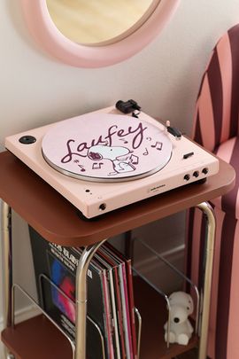 Peanuts Laufey X Peanuts UO Exclusive Snoopy Turntable Slipmat in Pink at Urban Outfitters