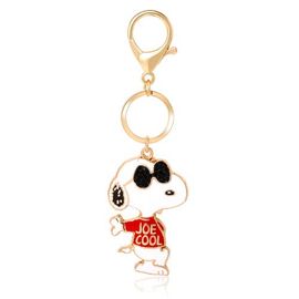 PEANUTS PEANUTS Joe Cool Keychain, Gold-Tone Enamel Bag Charm