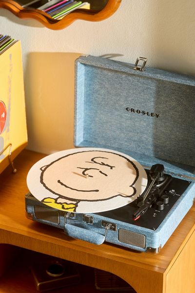 Peanuts Peanuts Snoopy Charlie Brown Portraits Turntable Slipmat in White at Urban Outfitters