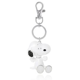 PEANUTS PEANUTS Snoopy Keychain, Silver-Tone Enamel Bag Charm