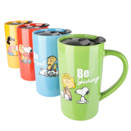 PEANUTS PEANUTS Snoopy Stoneware Travel Cup Set with Lids