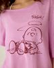Peanuts Peanuts UO Exclusive Courtney Graphic Off-The-Shoulder Oversized Tee in Pink, Women's at Urban Outfitters - 3