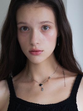 pearlymore Black Heart Pendant Ball Chain Necklace